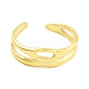 Real 18K Gold Plated 304 Stainless Steel Open Cuff Rings for Women RJEW-B061-01G-05-2