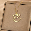 304 Stainless Steel Heart Initial Pendant Necklaces for Women Men FS-WG51A4F-02-1