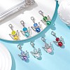 8Pcs 8 Colors Angel Glass Pearl & Acrylic Pendant Decoration HJEW-JM02646-2