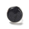 Synthetic Blue Goldstone Round Adjustable Rings RJEW-K371-09S-18-3