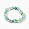 Natural Amazonite Beads Stretch Bracelets BJEW-JB03860-09-1