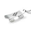 Non-Tarnish 304 Stainless Steel Skateboard with Word Skate Spirit Pendant Necklace NJEW-M188-01P-2