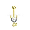 Brass Rhinestone Piercing Split Navel Ring Belly Rings WGB9F5B-04-1