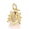 Brass Micro Pave Cubic Zirconia Pendants ZIRC-G166-05G-2