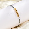 304 Stainless Steel Box Chain Bracelets for Women Men BJEW-Z087-21GP-1