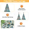 FIBLOOM 5 Pairs 5 Styles Rhombus & Triangle & Flower Alloy Chandelier Earrings EJEW-FI0002-87-5