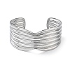 304 Stainless Steel Cuff Bangles for Women BJEW-Z078-26P-2