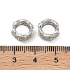 Clover Brass Clear Cubic Zirconia European Beads KK-D228-22P-2