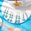 Ocean Series Synthetic Turquoise Dangle Earrings EJEW-JE05849-2