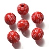 Valentine's Day Element Printed Wood Beads WOOD-R002-01-34-1