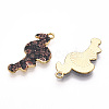 Printed Light Gold Tone Alloy Pendants ENAM-N056-210C-1