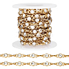 4 Yards Alloy Rhinestone Link Chains LCHA-PH0001-02G-1
