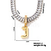 Golden Tone Brass Pave Clear Cubic Zirconia Letter Pendant Necklaces for Women YX4437-10-1