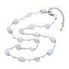 Natural White Jade Nuggets Link Chain Necklaces NJEW-H041-06P-01-1