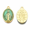 Brass Enamel Pendants X1-KK-S345-179-T-3