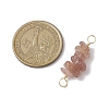 10Pcs 5 Styles Constellation Natural Citrine & Black Tourmaline & Aquamarine & Strawberry Quartz & Rose Quartz Copper Wire Wrapped Chip Beaded Connector Charms PALLOY-JF02905-01-2