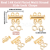 3Pcs 2 Holes Brass Slide Lock Clasps KK-BBC0027-60A-2