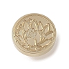 Golden Tone Wax Seal Brass Stamp Head DIY-B079-02G-02-1