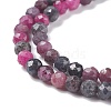 Natural Red Corundum/Ruby and Sapphire Beads Strands G-R460-4mm-013-3