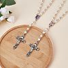 5Pcs Rosary Bead Necklace NJEW-SW00017-3