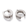 201 Stainless Steel Huggie Hoop Earrings Findings X-STAS-A167-01B-P-2