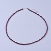 Natural Garnet Beaded Necklaces NJEW-K114-A-A04-1