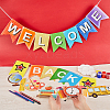 CRASPIRE 2 Sets 2 Styles Welcome Come Back & School Supplies Paper Banners DIY-CP0009-68-3