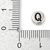 925 Sterling Silver Flat Round with Letter Beads STER-G044-01AS-Q-3