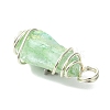 2Pcs Electroplated Natural Quartz Crystal Dyed Copper Wire Wrapped Pendants PALLOY-JF03172-02-5