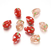 Craftdady 100Pcs 2 Colors Handmade Lampwork 3D Strawberry Beads LAMP-CD0001-14-8