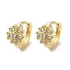 Brass Pave Clear Cubic Zirconia Huggie Hoop Earrings for Women EJEW-C097-12G-02-1