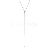 925 Sterling Silver Micro Pave Cubic Zirconia Tassel Necklaces HK3551-1