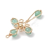 4Pcs 4 Styles Natural Green Aventurine Pendants PALLOY-TA00326-04-4