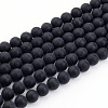 Dyed & Heated Natural Black Agate Bead Strands X-G-H056-4mm-1