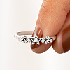 Alloy Rhinestone Plain Band Rings PW-WGAC64F-01-2