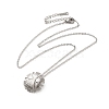 304 Stainless Steel Cable Chain Flower Pendant Necklaces for Women NJEW-Z049-03P-2