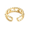 Rack Plating Brass Micro Pave Cubic Zirconia Open Cuff Rings for Women RJEW-U026-03G-01-4