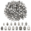 90Pcs 15 Styles Alloy Cord Ends FIND-PH0026-30-1