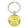 Half Round/Dome Alloy & Glass Pendant Keychain KEYC-D020-02P-02-1