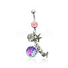 316L Surgical Stainless Steel Mermaid Starfish Dangle Belly Rings WG35D2C-15-2