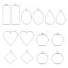 Unicraftale 14Pcs 7 Styles 304 Stainless Steel Open Back Bezel Pendants FIND-UN0002-28-1