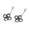 Snake 316 Surgical Stainless Steel Belly Button Rings/Earrings EJEW-G416-18A-AS-4