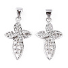 Rhodium Plated 925 Sterling Silver Micro Pave Clear Cubic Zirconia Pendants STER-T007-46P-1