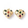 Rack Plating Brass Micro Pave Colorful Cubic Zirconia Pendants ZIRC-C040-13G-2