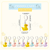 10Pcs 5 Colors Opaque Resin Duck Charms Locking Stitch Makers HJEW-PH01852-2