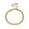 316 Stainless Steel Flat Link Chain Bracelet for Women BJEW-G655-09G-1