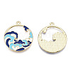 Chinese Style Alloy Enamel Pendants ENAM-M043-03G-01-RS-2