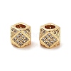 Column Brass Micro Pave Clear Cubic Zirconia Beads KK-S394-01-2