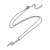 Non-Tarnish Lightning Bolt 201 Stainless Steel Pendant Necklaces for Women NJEW-G134-01P-2