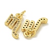 Rack Plating Brass Micro Pave Cubic Zirconia Pendants KK-K386-02A-G-2